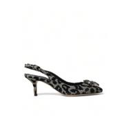 Kristallen Luipaard Slingback Pumps Dolce & Gabbana , Gray , Dames