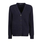 Blauwe Katoenen Cardigan met Knoopsluiting Prada , Blue , Dames