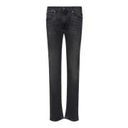 Charcoal Five Pocket Jeans met studs Karl Lagerfeld , Black , Heren