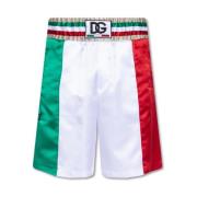 Witte Satijnen Shorts voor Heren Dolce & Gabbana , White , Heren