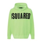 Groene Katoenen Sweatshirt met Capuchon Dsquared2 , Green , Heren