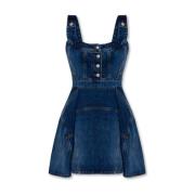 Blauwe Denim Mini Jurk Alexander McQueen , Blue , Dames