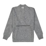 Gezellige Grijze Mohair Wol Trui Brunello Cucinelli , Gray , Dames