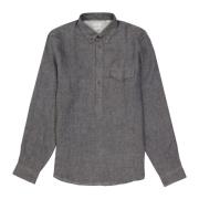 Grijze Linnen Overhemd voor Heren Brunello Cucinelli , Gray , Heren