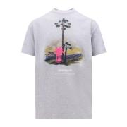 Grijze Crew-Neck T-Shirt Palm Angels , Gray , Heren