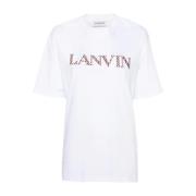 Geborduurd Oversize T-Shirt Lanvin , White , Dames