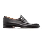 Klassieke zwarte loafer schoenen van geitenleer Moreschi , Black , Her...
