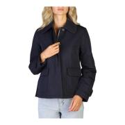 Dames Herfst/Winter Jas met Automatische Knopen en Rits Geox , Blue , ...