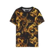 Waterverf Zwarte T-shirt Versace Jeans Couture , Multicolor , Heren