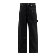 Katoenen Broek met Metalen Details Givenchy , Black , Heren