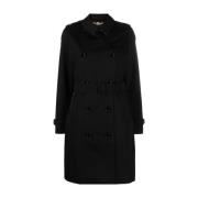 Zwarte Klassieke Dubbelrij Jas Burberry , Black , Dames