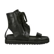 Leren Vetersandaal Yohji Yamamoto , Black , Dames