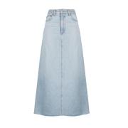 Blauwe Denim Maxi Rok Agolde , Blue , Dames