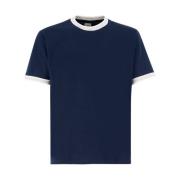 Sportieve Chic Giza Katoenen T-shirt Eleventy , Blue , Heren