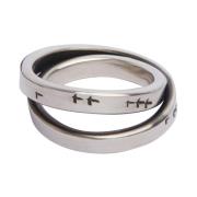 Gekruiste Zilveren Ring Werkstatt:Munchen , Gray , Unisex