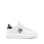 Ikonik Leren Trainers Karl Lagerfeld , White , Heren