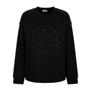 Zwart Logo Patch Sweatshirt Moncler , Black , Dames