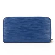 Pre-owned Leather wallets Louis Vuitton Vintage , Blue , Dames