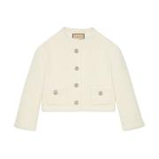 Witte Tweed Knoopjas Gucci , White , Dames