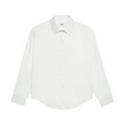 Klassiek Wit Overhemd met Geborduurd Logo Ami Paris , White , Heren