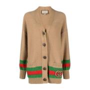 Karamelbruine Gebreide Cardigan met Interlocking G Logo Gucci , Brown ...