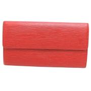 Pre-owned Leather wallets Louis Vuitton Vintage , Red , Dames