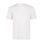 Katoenen en Zijden Crew Neck T-Shirt Eleventy , White , Heren