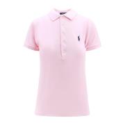 Geborduurd Katoenen Polo Shirt Polo Ralph Lauren , Pink , Dames