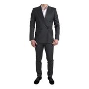 Grijs Dubbel Breasted Pak Dolce & Gabbana , Gray , Heren