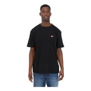 Zwarte T-shirts en Polos voor Heren Tommy Jeans , Black , Heren