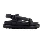 Leren Band Sandalen Jil Sander , Black , Heren