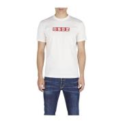 Witte T-shirt met letterprint Dsquared2 , White , Heren