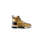 Gouden Sneakers Moschino , Yellow , Dames