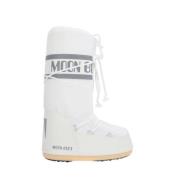 Hoge sneeuwlaars in wit nylon met logo print Moon Boot , White , Dames