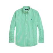 Gestreepte Geknoopte Katoenen Overhemd Ralph Lauren , Green , Heren