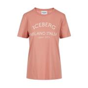 T-shirt met logo print Iceberg , Red , Dames