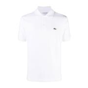 Polo Shirt met Logo Patch Lacoste , White , Heren