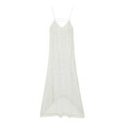 Strakke jurk van tule in dichte weving Patrizia Pepe , White , Dames