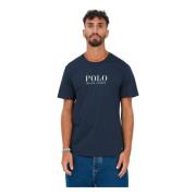 Blauwe Logo Print Casual T-shirt Ralph Lauren , Blue , Heren