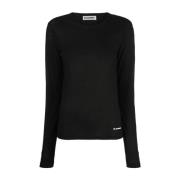 Lange Mouw T-Shirt Jil Sander , Black , Dames