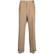 Kameel Ruitpatroon Wijde Pijpen Broek Gucci , Brown , Heren