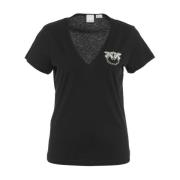 Zwarte T-shirts Polos voor Dames Pinko , Black , Dames