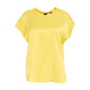 Gele T-shirts Polos voor Dames Pinko , Yellow , Dames