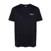 Blauwe Logo Print T-shirts en Polos Dondup , Blue , Heren