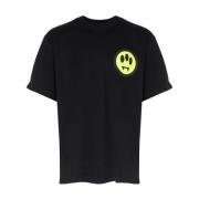 Zwart Katoenen T-Shirt met Maxi Logo Barrow , Black , Heren