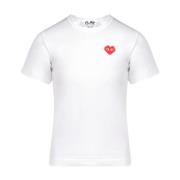 Heart Logo T-shirt van katoen Comme des Garçons Play , White , Dames