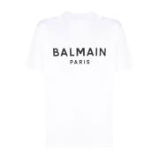 Logo T-shirt Balmain , White , Heren