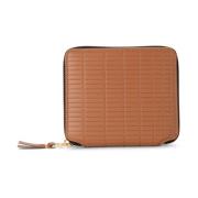 Leren Brick Line Portemonnee met Rits Comme des Garçons , Brown , Unis...