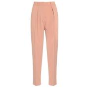 Satin Rosa Broek met Plooien Pinko , Pink , Dames