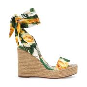 Sandalen met Bloemenprint en Sleehak Dolce & Gabbana , Multicolor , Da...